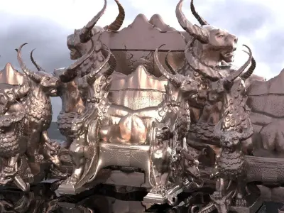 Sargon Ornate Throne 4 designs  3D model