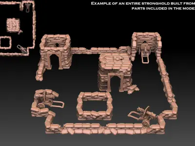 Sandbag Fortifications ROYALTY FREE VERSION 3D print model