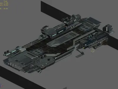 Space Station - Bridge 02 3D model