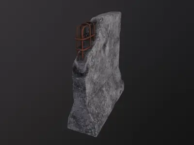 Concrete Barrier 3D Model Low-poly 3D model purchase