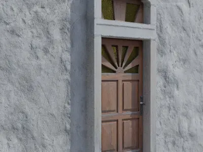 Small Old Door Low-poly 3D model