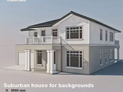 Suburban house for backgrounds 3D model