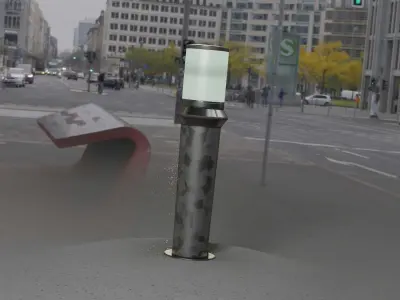 Galvanized Light-Column -21- Street-Light 9 Low-poly 3D model