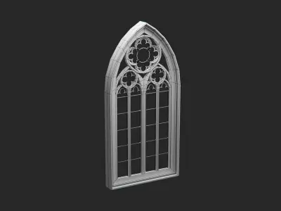 Gothic Window Low-poly 3D model