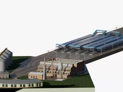 FICTIONAL TRAIN DEPOT AND STATION  3D model
