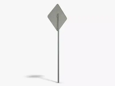 End of the Road Sign Low-poly 3D model