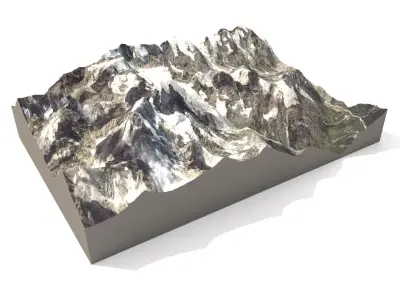 Mount Ushba 4710 meters Mountain landscape 3D model