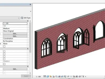 3d GOTHIC CASEMENT ROTATED 3D model