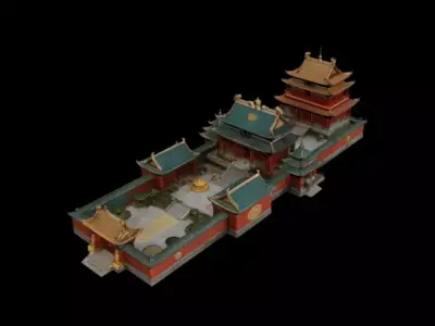 quadrangle courtyard 3D model