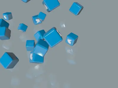 3D TwitterSocial-AppLogo cube with twitter logo Low-poly 3D model