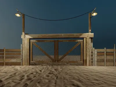 Village Entrance Low-poly 3D model