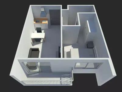 Apartment room by REVIT 25R09 3D model