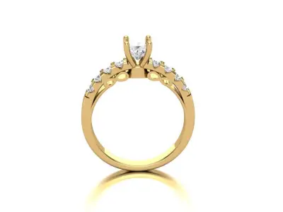 Whisper of Romance Diamond Solitaire Diamond Accented Shank Ring 3D print model purchase