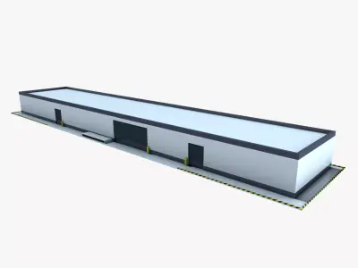 Industrial Warehouse Building Low-poly 3D model
