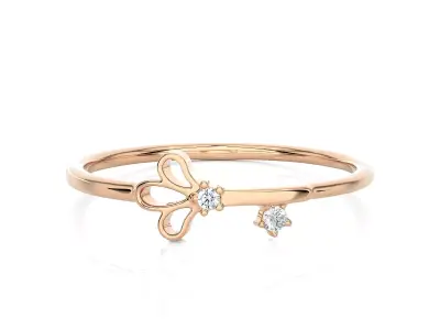 Light Minimalist Diamond Ring 3D print model get