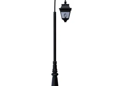 Classic Street Lamp PBR Low Poly All Quads Low-poly 3D model