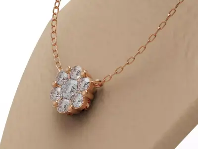 Flower Pendant 3D print model 4