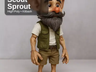 Forest Folk Collection - 10 High-Poly Kitbash Characters 3D print model