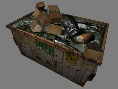 recycling bin Low-poly 3D model