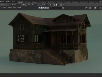 Old village-ish House Low-poly 3D model