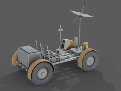 Space Rover Vehicle Stylized Low Poly Low-poly 3D model