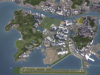 Macau - Macao - 3D City Model Low-poly 3D model