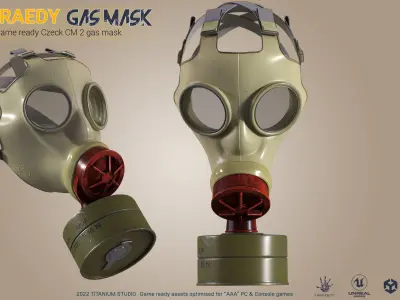 Low Poly Game ready CM-3 Gas Mask Low-poly 3D model