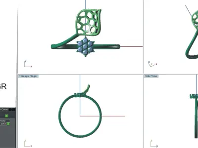 Solitaire Wedding Engagement Women Light Weight Bypass Rings 3D print model get
