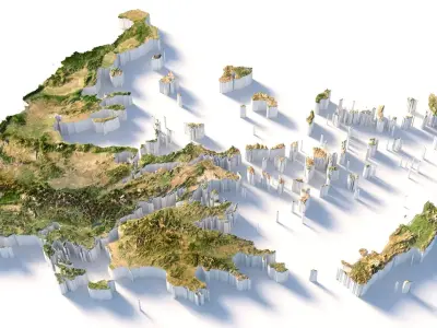 Greece Terrain Country 3D model