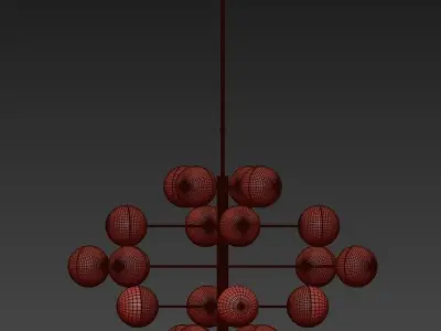 Mid Century Stilnovo Globe Cluster Chandelier Large 3D model