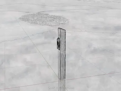 Delineator with wildlife warning reflector yellow L Low-poly 3D model