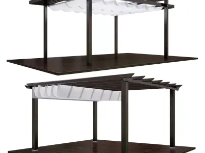 Pergolas two with canopy 3D model