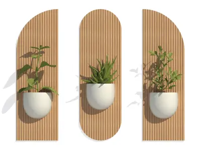 Japandi Wall Planter  Parametric Revit Family 3D model