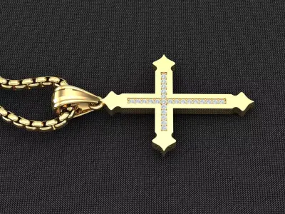 Cross Light Gold 3CP098 3DM STL 3D model