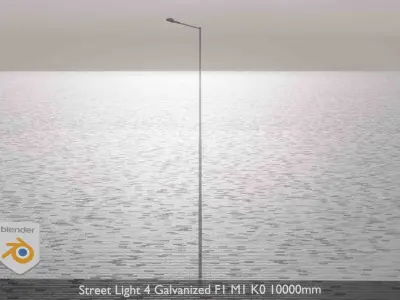 Street Light 4 Galvanized F1 M1 K0 10000mm Low-poly 3D model
