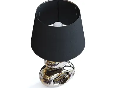Black Table Lamp 3D model 2