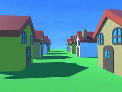 Cartoon house Low-poly 3D model 29