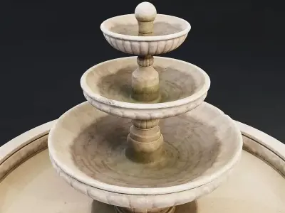 Classic Stone Fountain 3D Model Low-poly 3D model