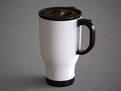Travel Mug White Low-poly 3D model
