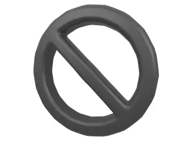 Prohibited Symbol V2 005 Low-poly 3D model