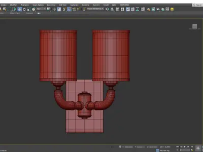 Huxley Polished Nickel 2 Light Sconce Low-poly 3D model