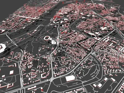 Cityscape  Pyongyang Democratic Peoples Republic of Korea 3D model