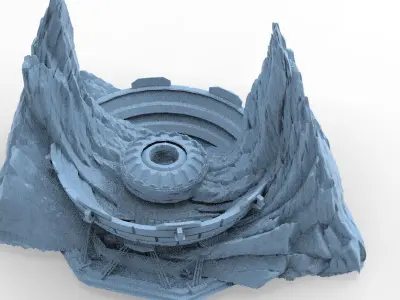 Sci fi Core crystal Shard Rocks Tide Dish  3D model