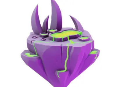 stylized Floating Islands magic witch  Low-poly 3D model Low-poly 3D model