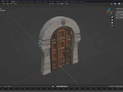 Medieval Gateway Collection Low-poly 3D model