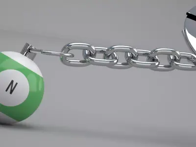 N Snooker Ball with Keychain 3D model