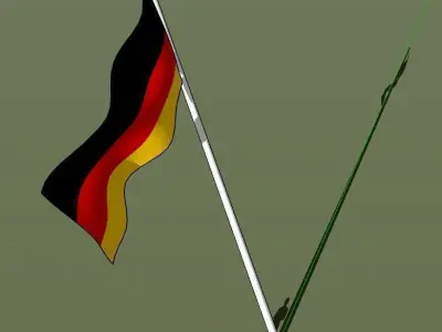 Nation flag with pole 3D Model Pack