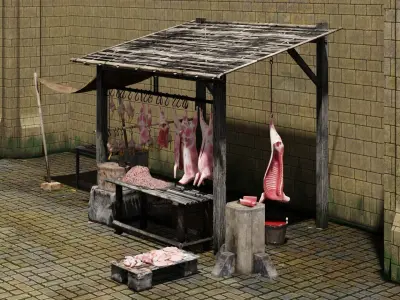 Butcher Shop  Low-poly 3D model