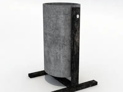 Street trash can 3D model buy