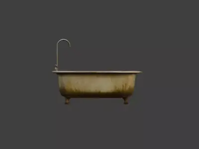Rustic Repose Bathtub Low-poly 3D model